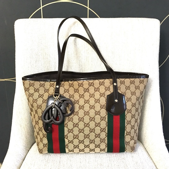 Authentic Gucci Sherry Line tote bag brown monogram canvas - Picture 1 of 16